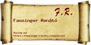 Fassinger Renátó névjegykártya