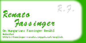 renato fassinger business card